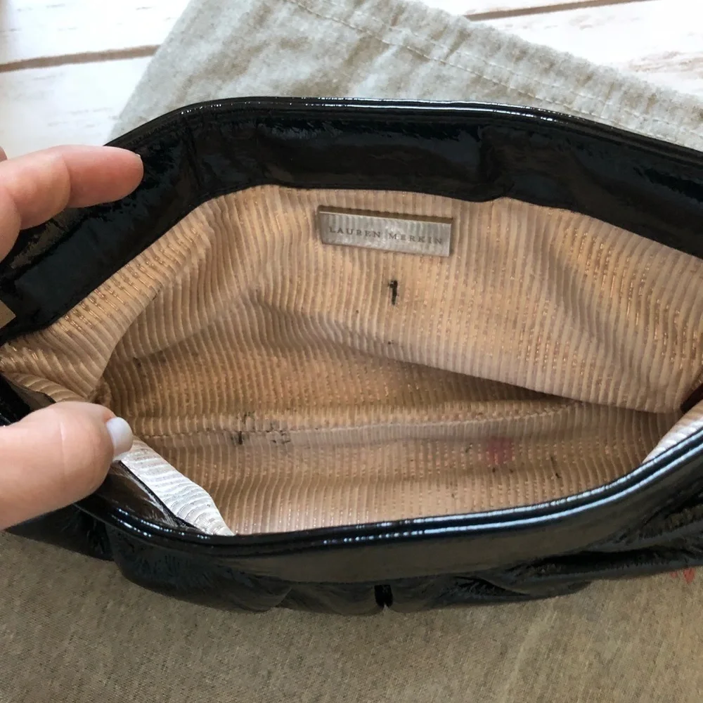 blank patent leather Lauren Merkin Handbag Clutch
